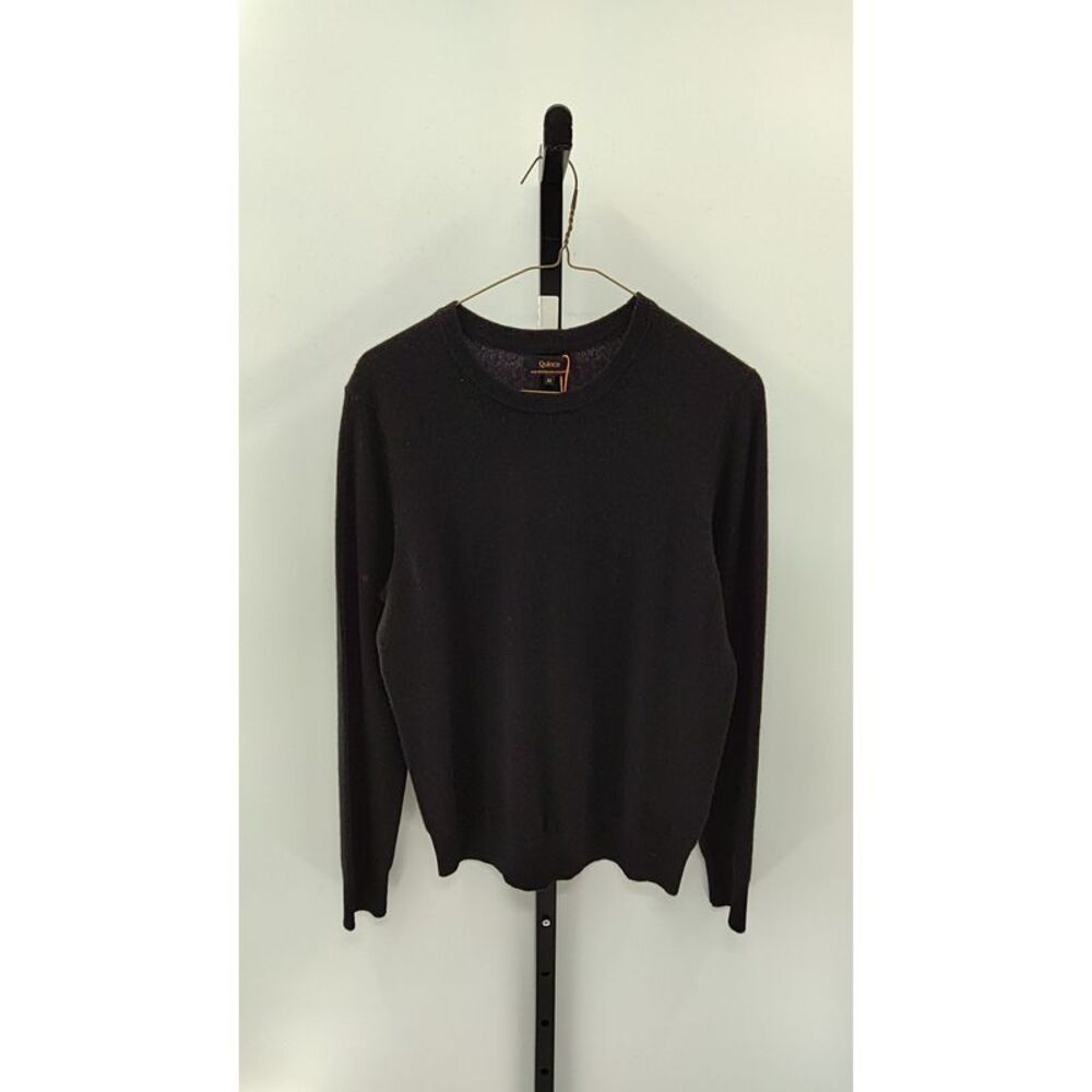 Quince Women Mongolian Cashmere Crewneck Sweater Black Top M
